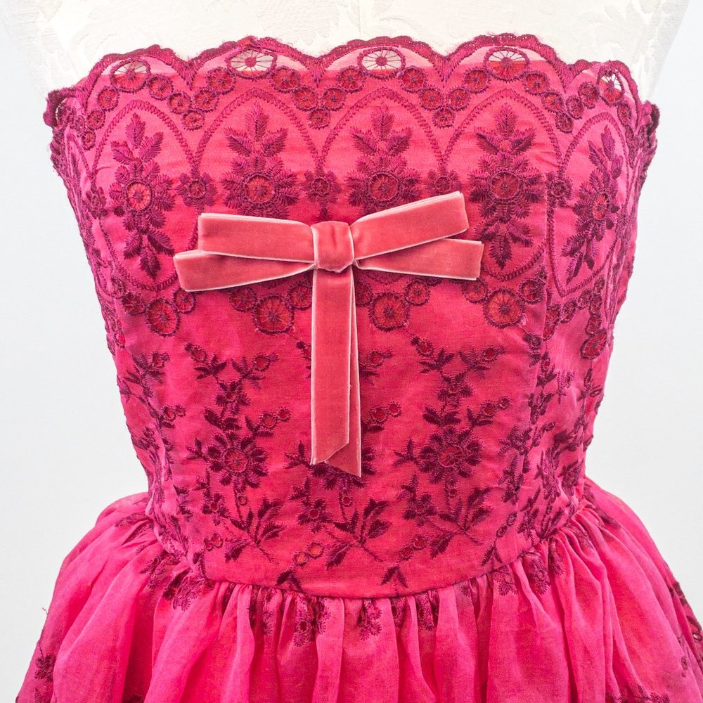 Betsey Johnson Silk Boho Princess Top Dress Pink - Picture 6 of 9
